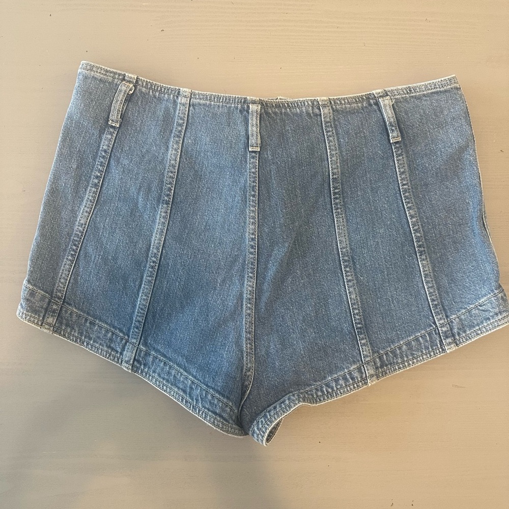 All Saints Blue Jean Shorts High-Waisted - Picture 2 of 4